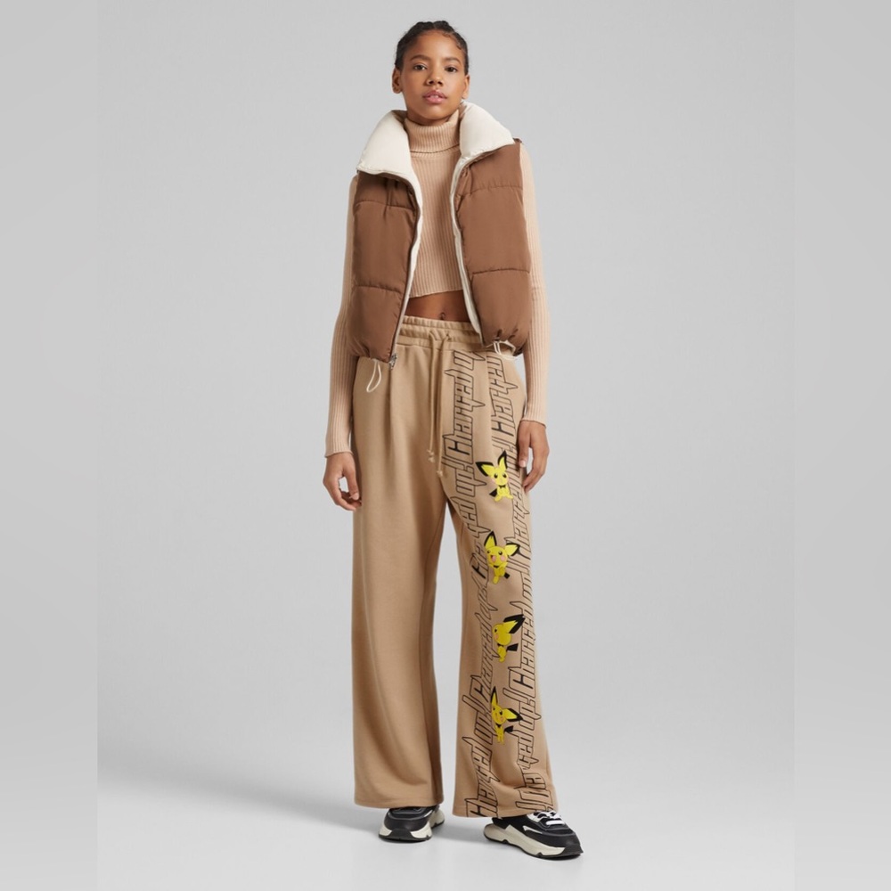 BERSHKA WIDE LEG POKEMON PANTS